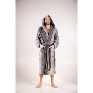 Халат махровий Сapri з капюшоном, Bulgaria tex,  сірий, чоловічий, розмір xl. Photo 2